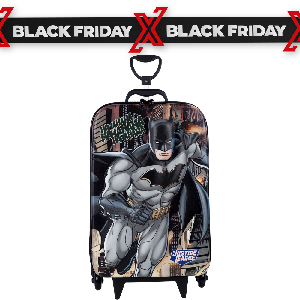 Mala Infantil Liga da Justiça Batman Pret...