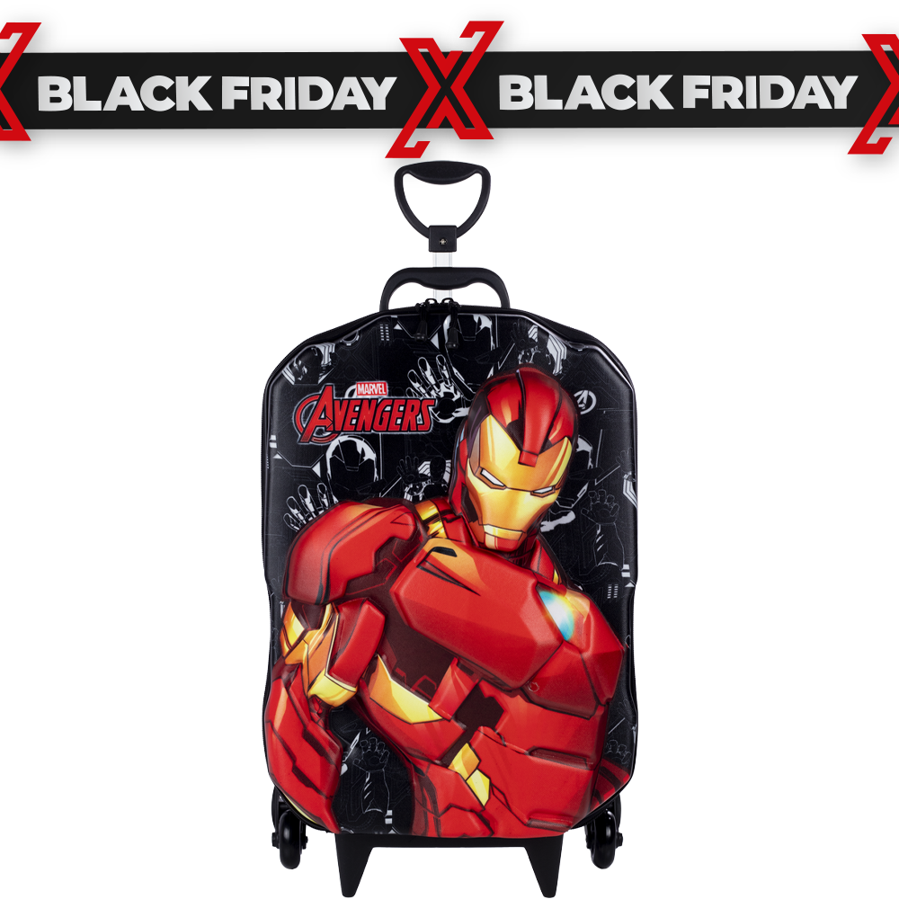 Mala Infantil Avengers Homem de Ferro Pre...