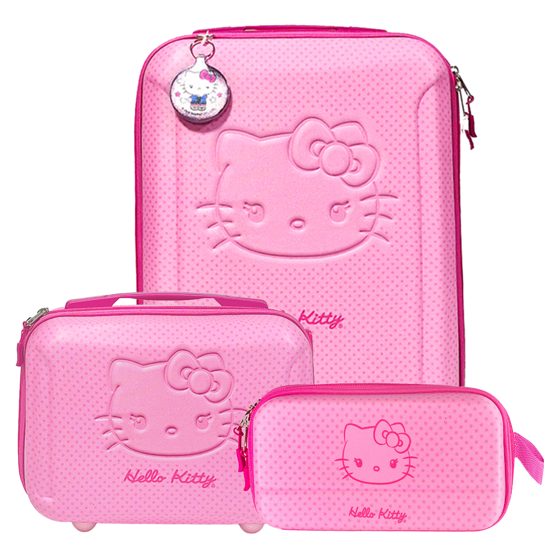 Hello Kitty Poa Rosa - Mala com rodas + F...